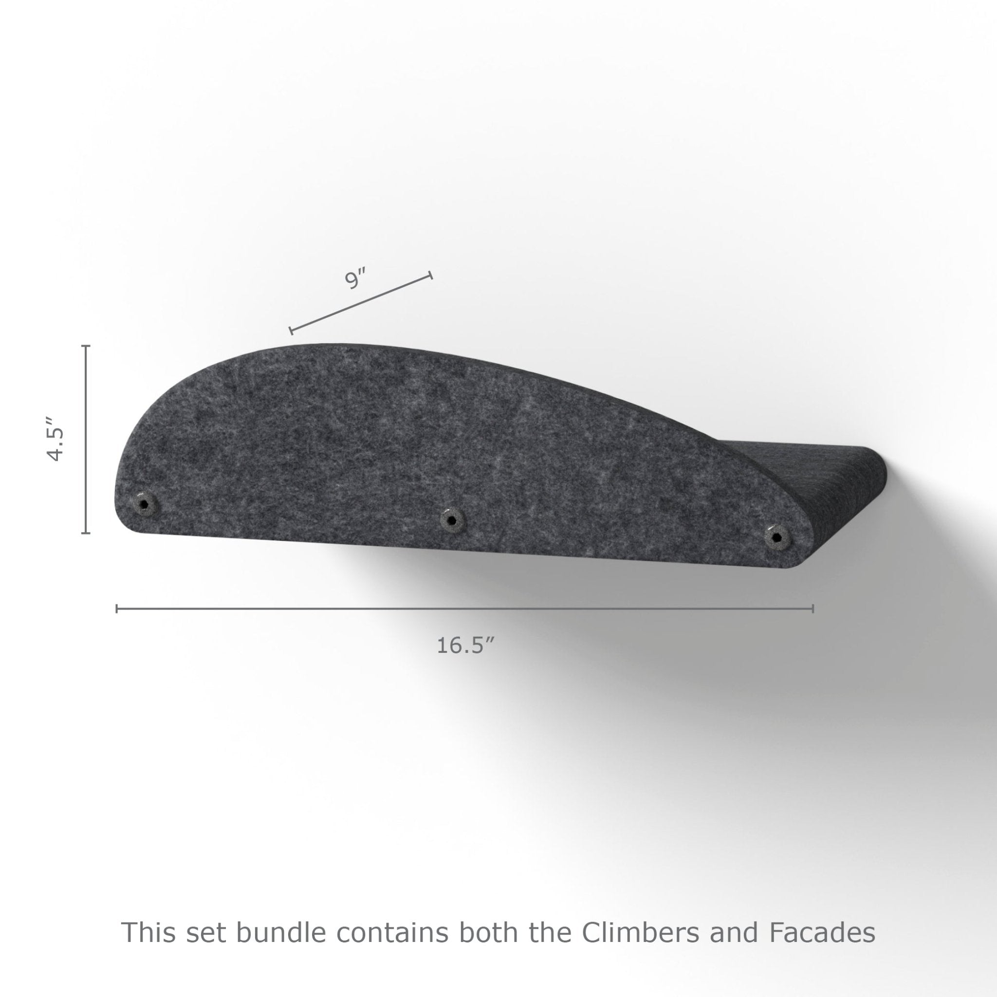 Charcoal Cat Climber Set (4 Shelves) with Facades - Pryde Pets | prydepets.com