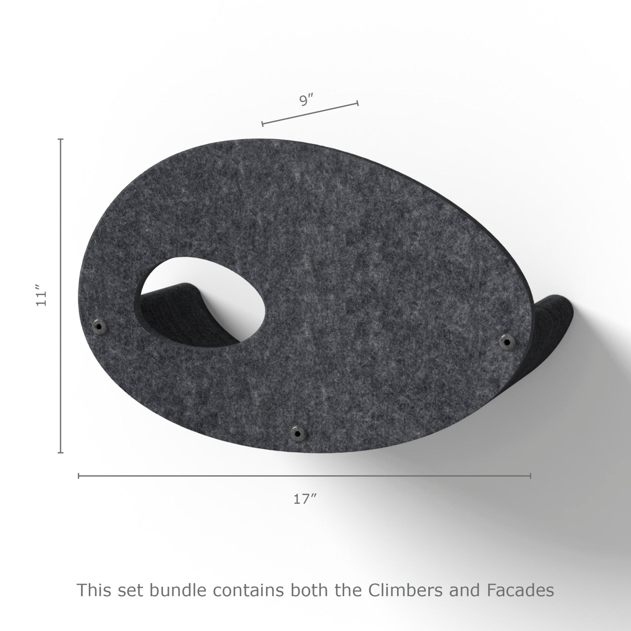 Charcoal Cat Climber Set (4 Shelves) with Facades - Pryde Pets | prydepets.com