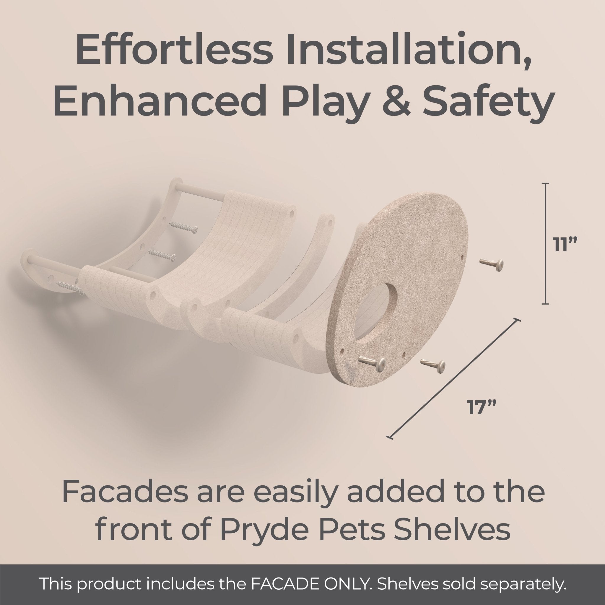 Curved Oatmeal - Individual Cat Climber Facade - Pryde Pets | prydepets.com
