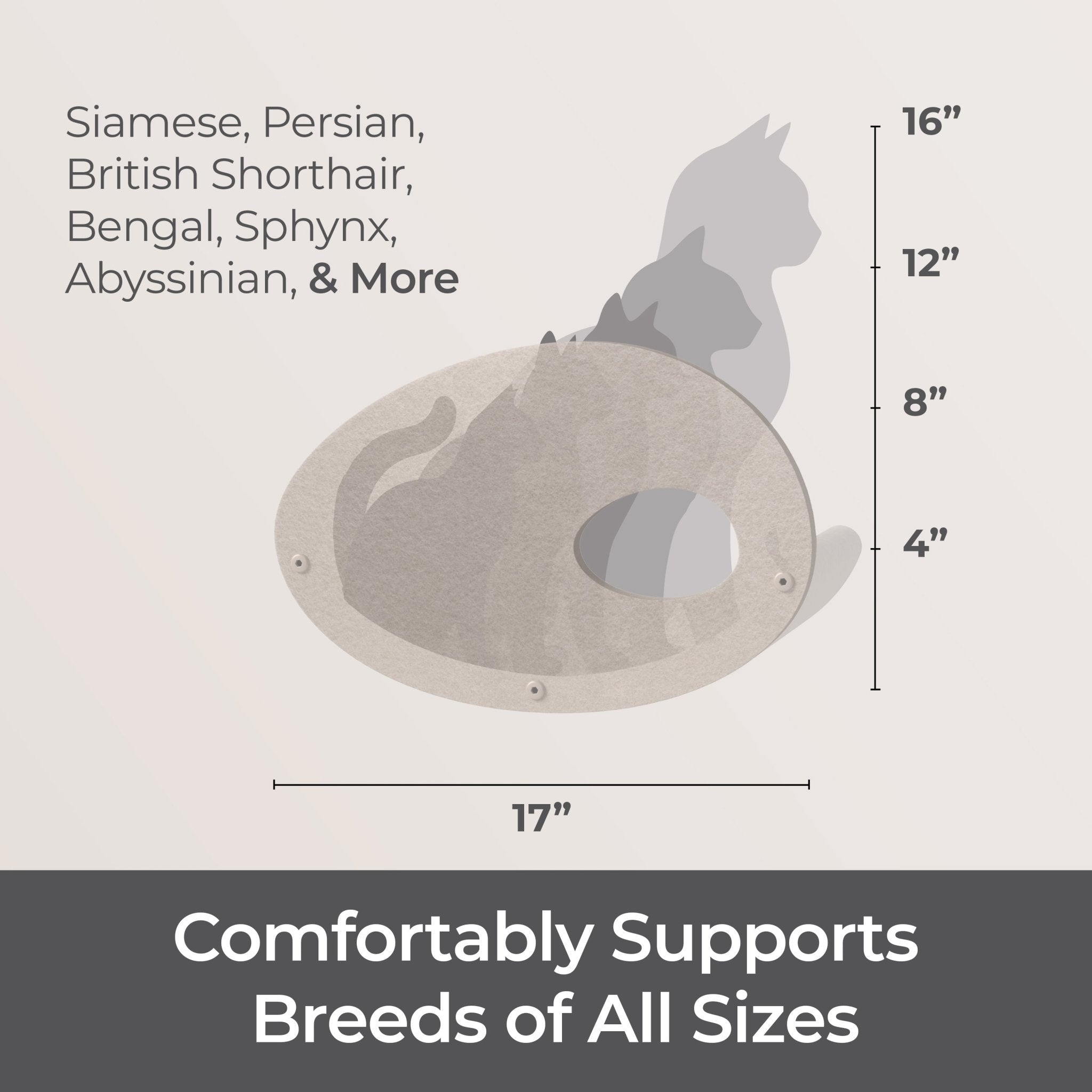 Curved Oatmeal - Individual Cat Climber Facade - Pryde Pets | prydepets.com