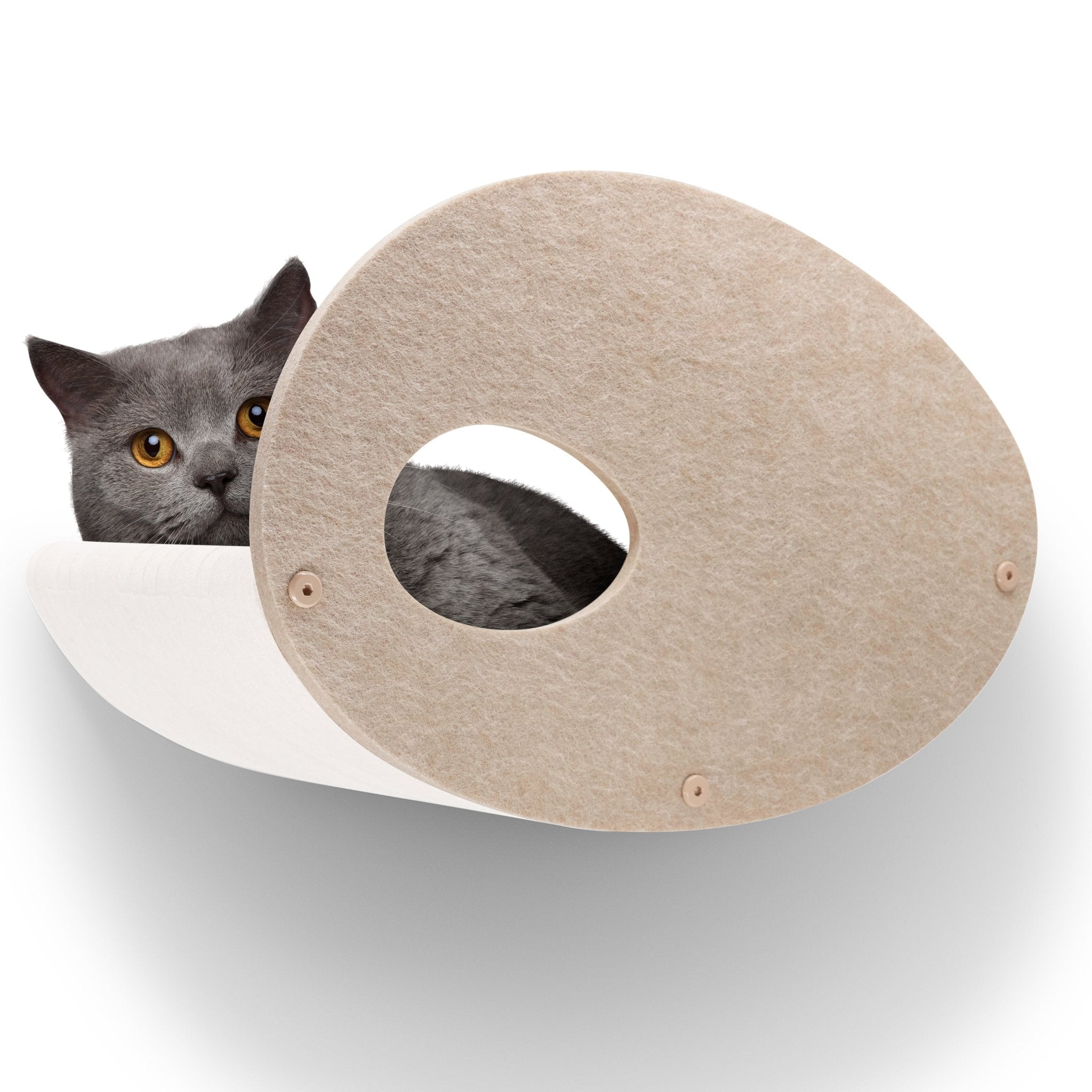 Curved Oatmeal - Individual Cat Climber Facade - Pryde Pets | prydepets.com