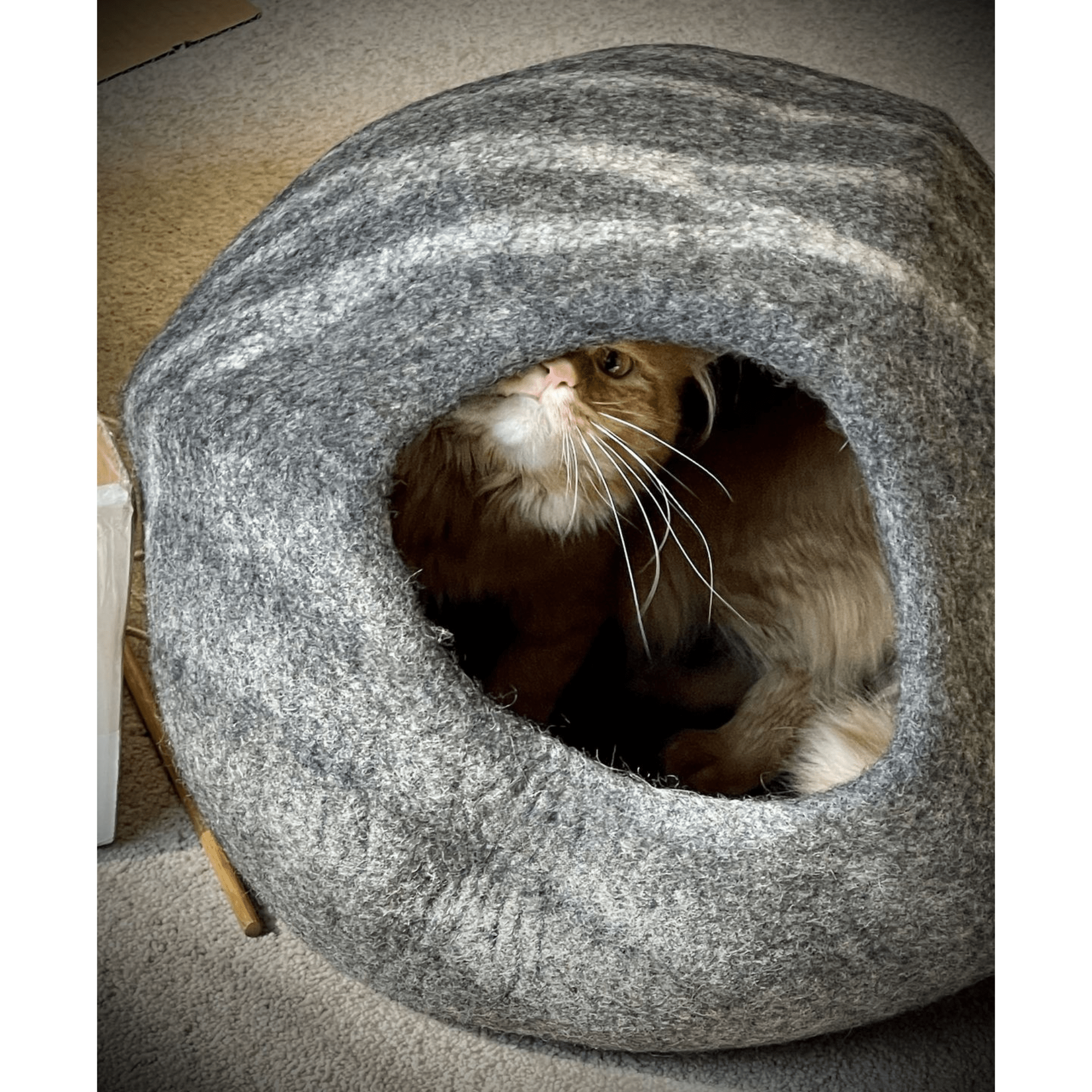 Handmade Felt Cat Cave – Dark Grey Slate - Pryde Pets | prydepets.com