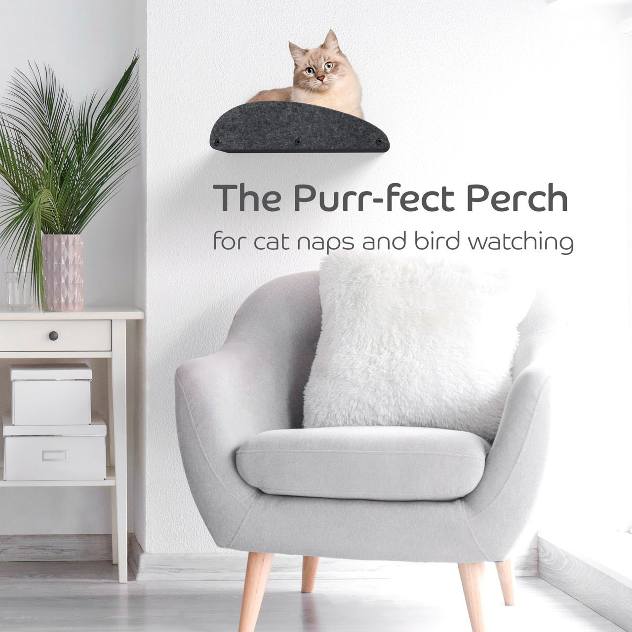 Long Charcoal Cat Climber with Facade - Pryde Pets | prydepets.com