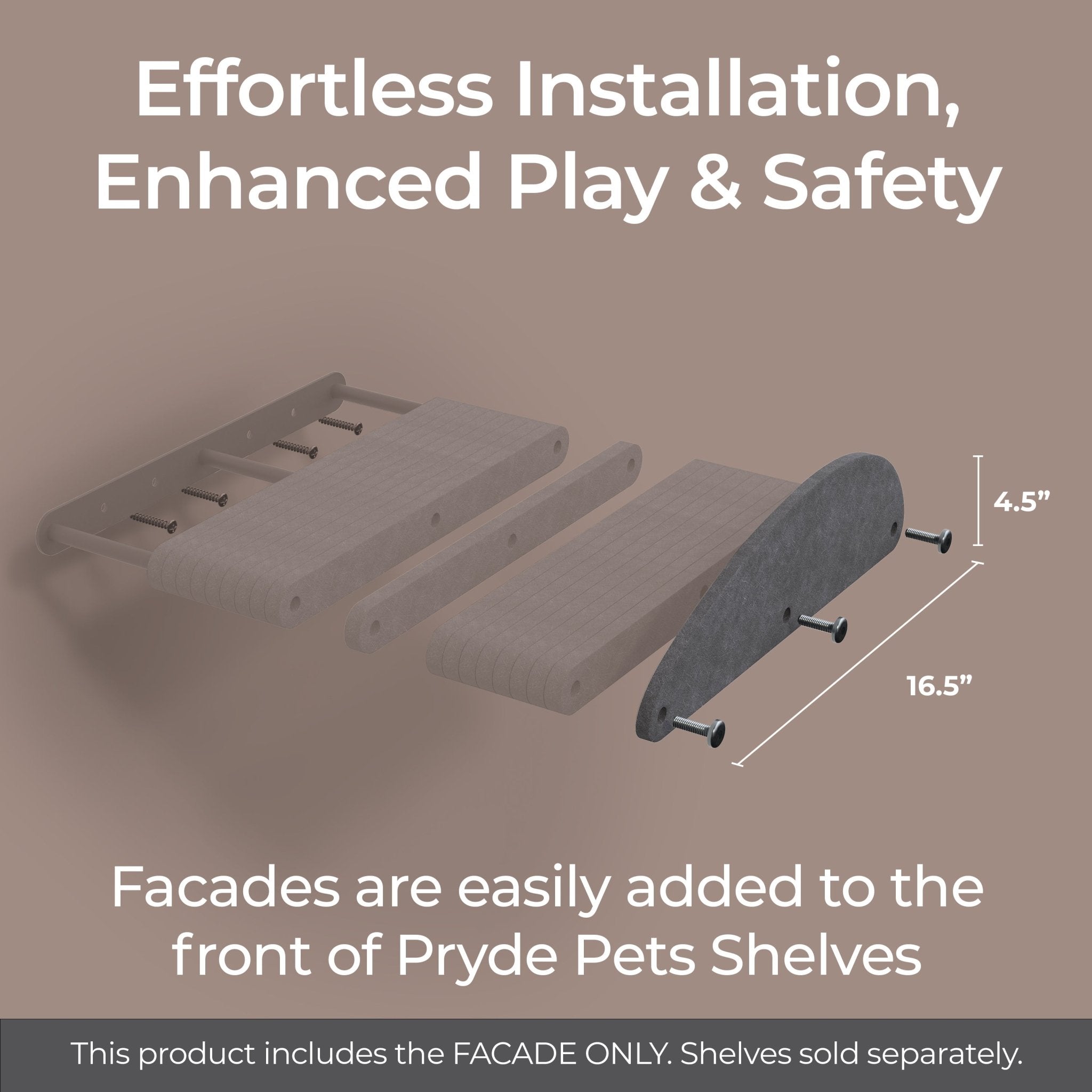 Long Charcoal - Individual Cat Climber Facade - Pryde Pets | prydepets.com