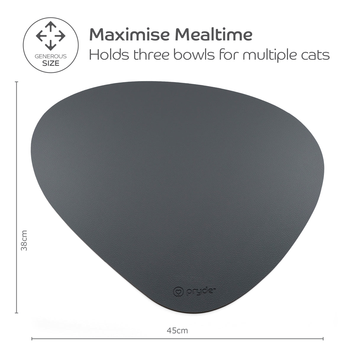 Reversible Cat Dining Mat - Charcoal/Oatmeal - Pryde Pets | prydepets.com