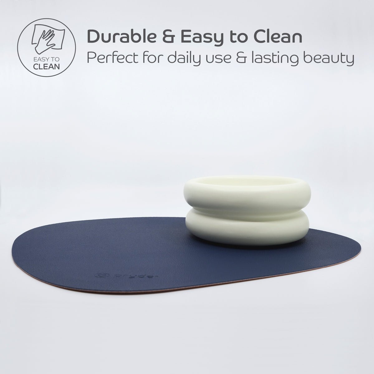 Reversible Cat Dining Mat - Chestnut/Navy - Pryde Pets | prydepets.com