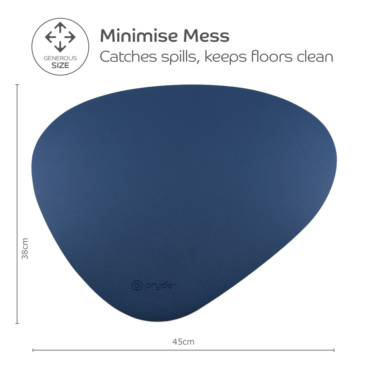 Reversible Cat Dining Mat - Chestnut/Navy - Pryde Pets | prydepets.com