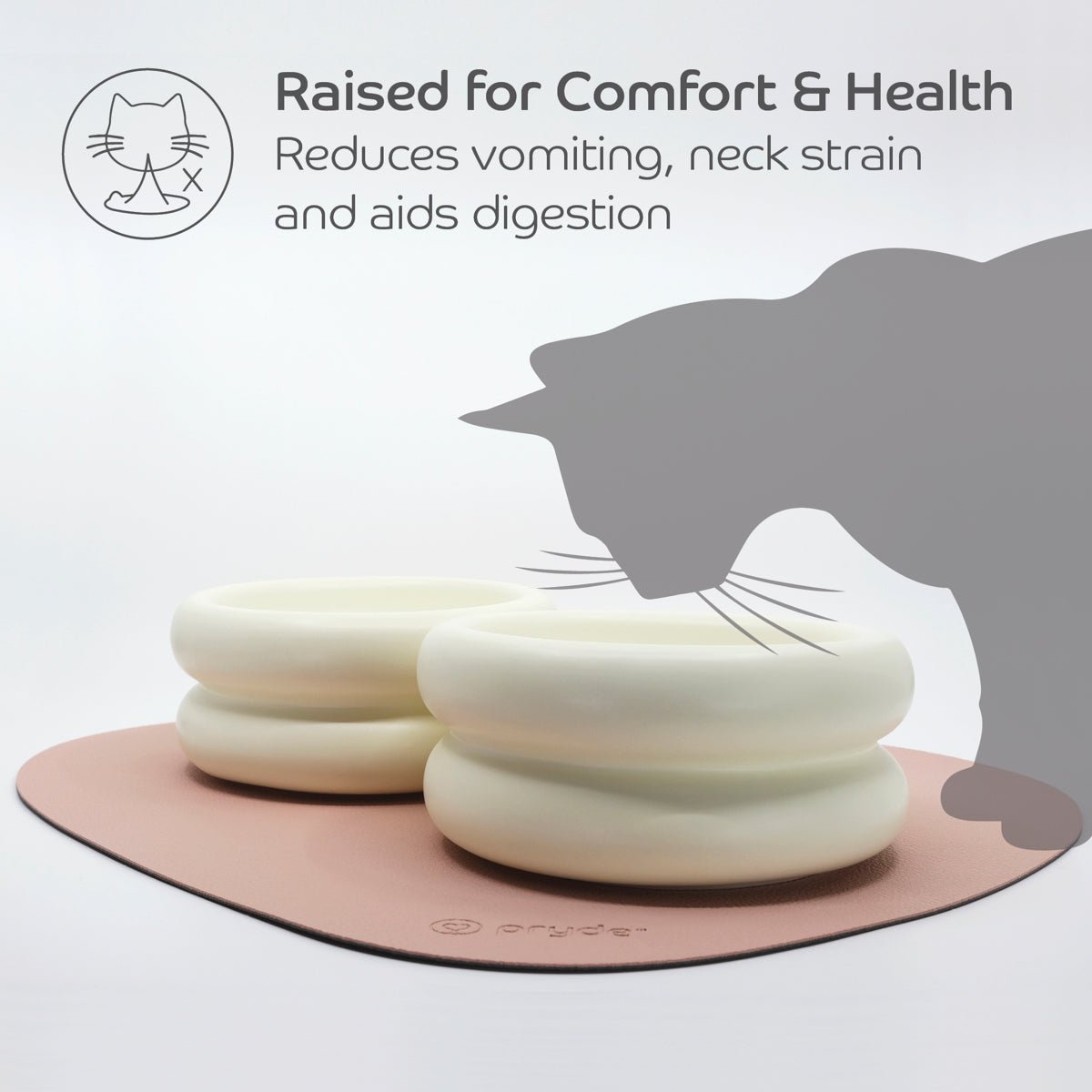 Ceramic Dining Bowl - Elevated - Pryde Pets | prydepets.com