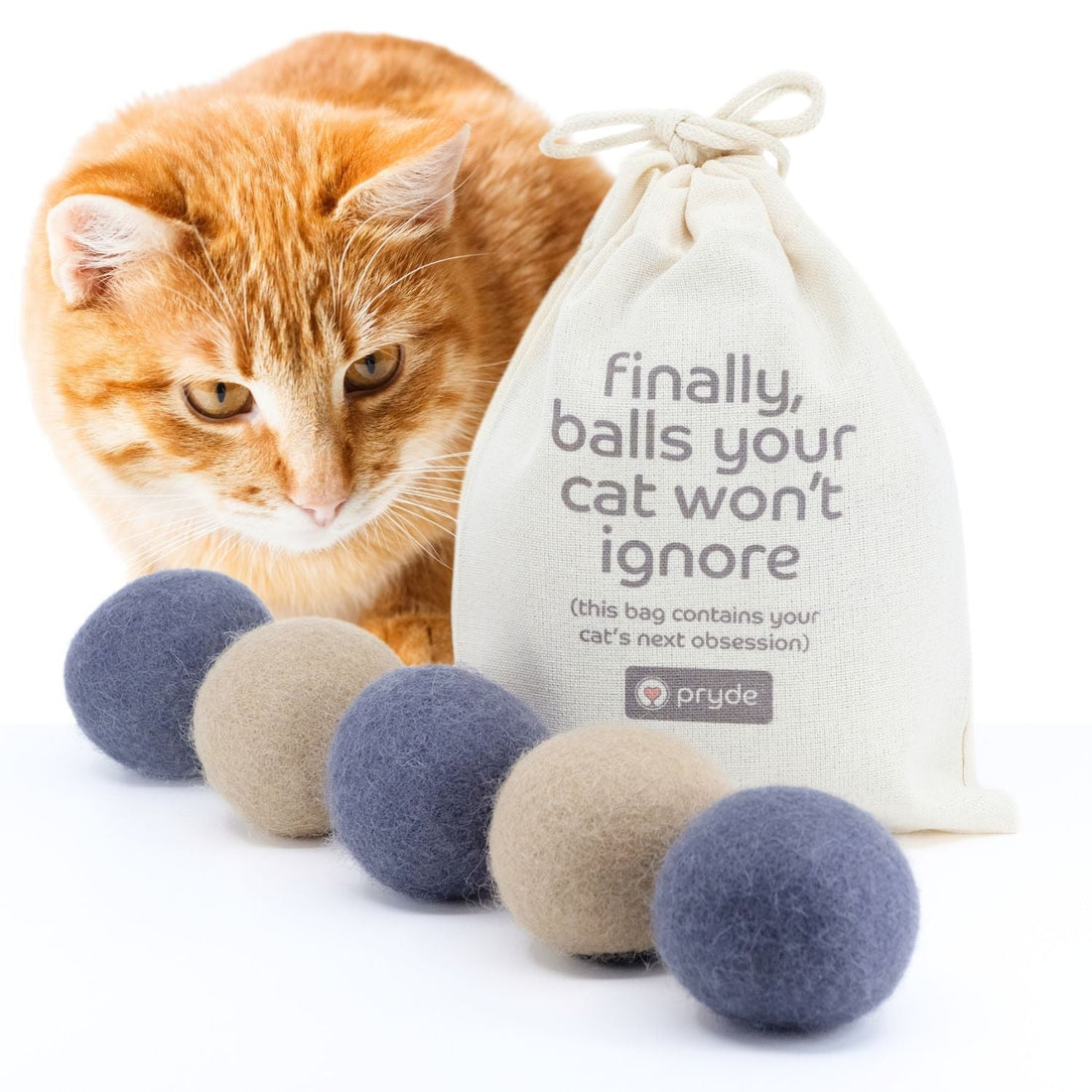 Claw - some Felt Wool Balls (Set of 5) - Pryde Pets | prydepets.com