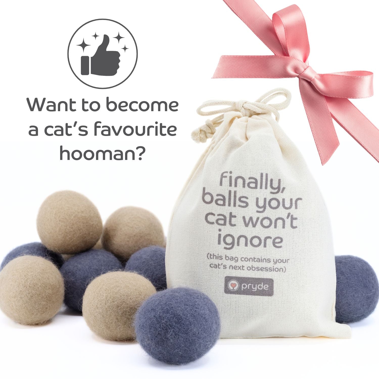 Claw - some Felt Wool Balls (Set of 5) - Pryde Pets | prydepets.com