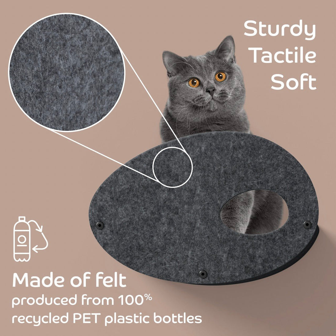 Curved Charcoal Cat Climber with Facade - Pryde Pets | prydepets.com