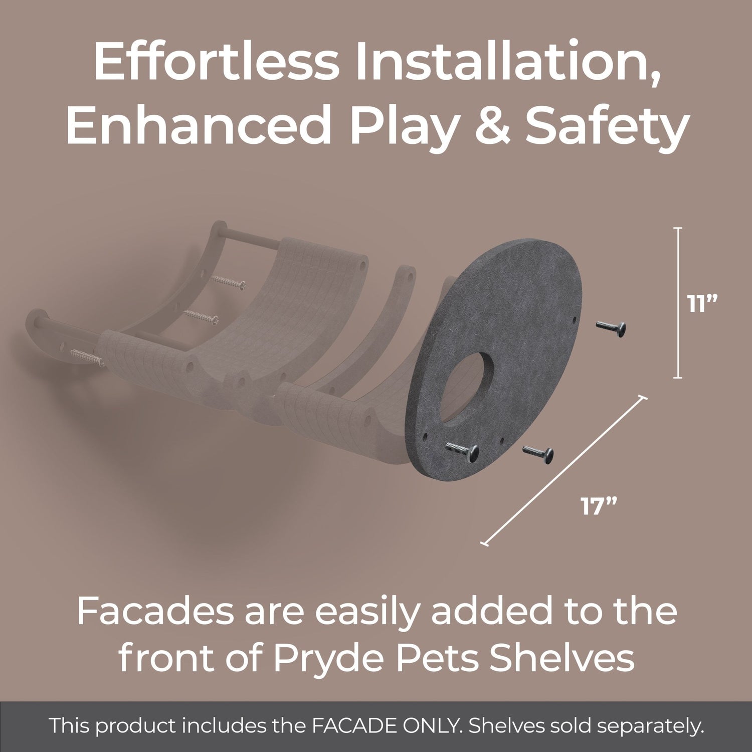 Curved Charcoal - Individual Cat Climber Facade - Pryde Pets | prydepets.com