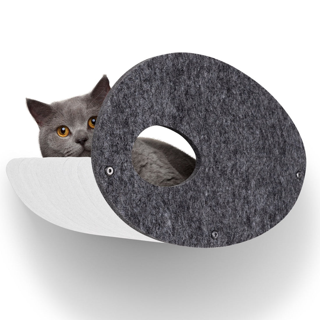 Curved Charcoal - Individual Cat Climber Facade - Pryde Pets | prydepets.com