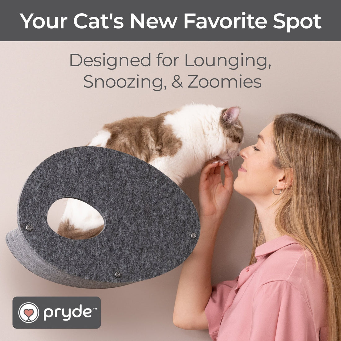 Curved Charcoal - Individual Cat Climber Facade - Pryde Pets | prydepets.com