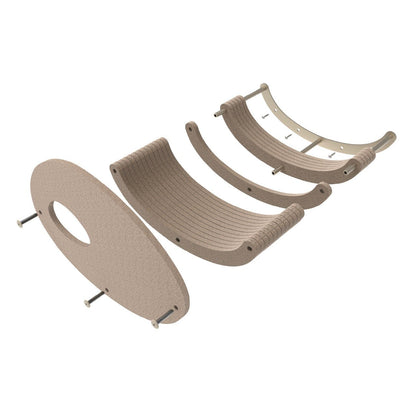 Curved Oatmeal Cat Climber with Facade - Pryde Pets | prydepets.com