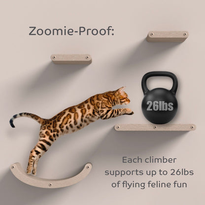 Curved Oatmeal Cat Climber with Facade - Pryde Pets | prydepets.com