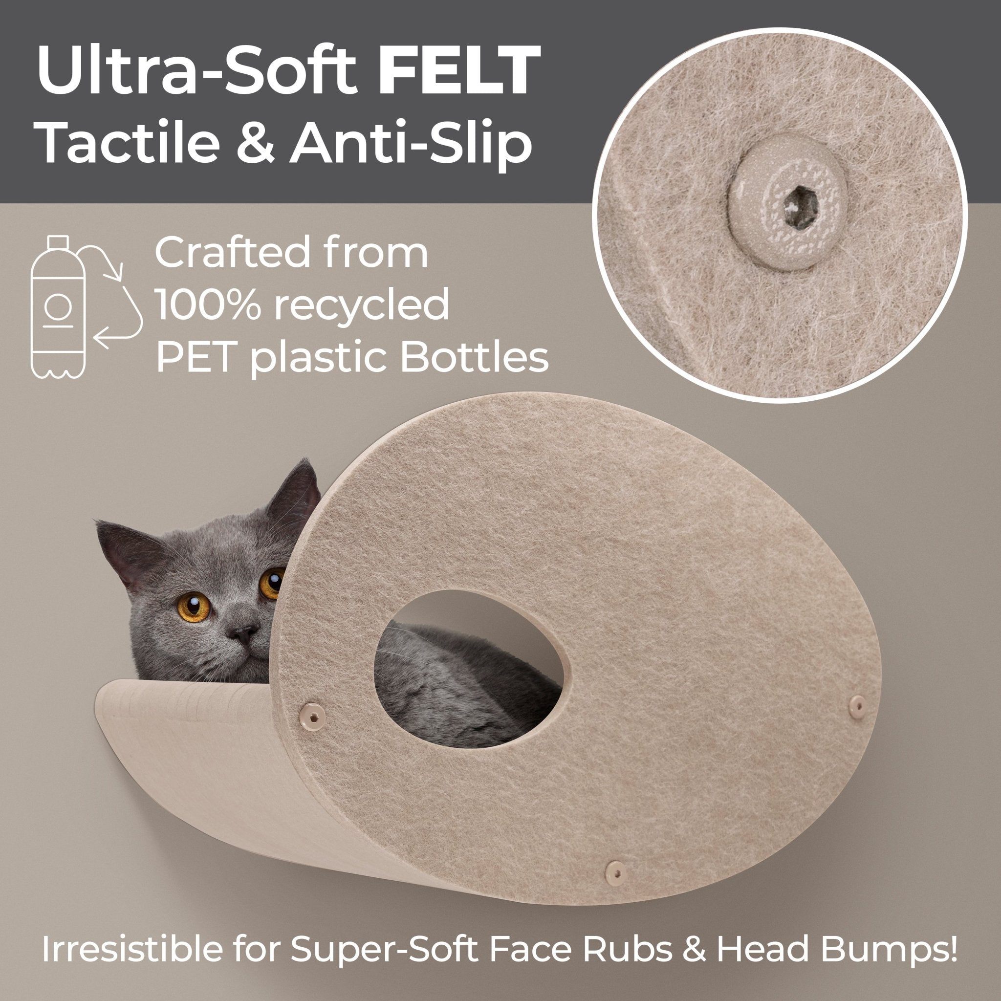 Curved Oatmeal - Individual Cat Climber Facade - Pryde Pets | prydepets.com