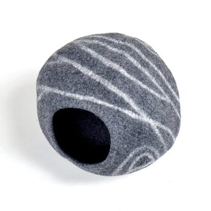 Handmade Felt Cat Cave – Dark Grey Slate - Pryde Pets | prydepets.com