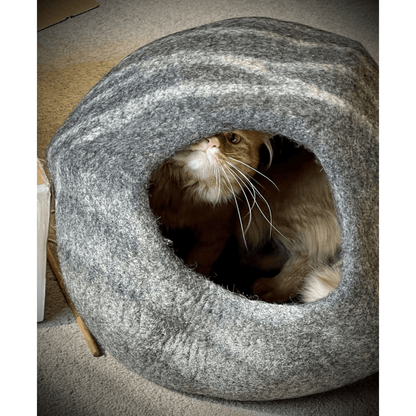 Handmade Felt Cat Cave – Dark Grey Slate - Pryde Pets | prydepets.com