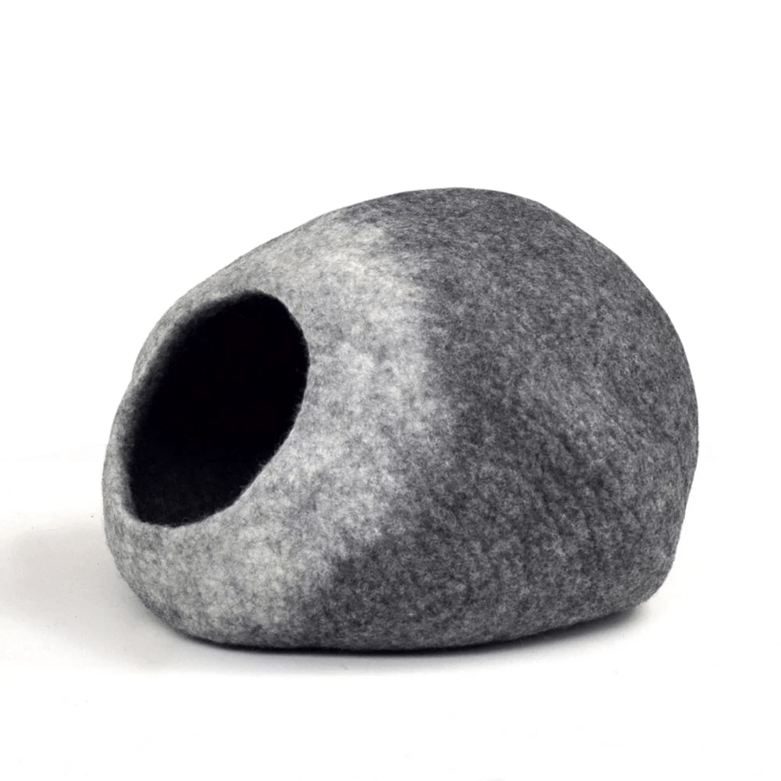 Handmade Felt Cat Cave – White Grey Ombre - Pryde Pets | prydepets.com
