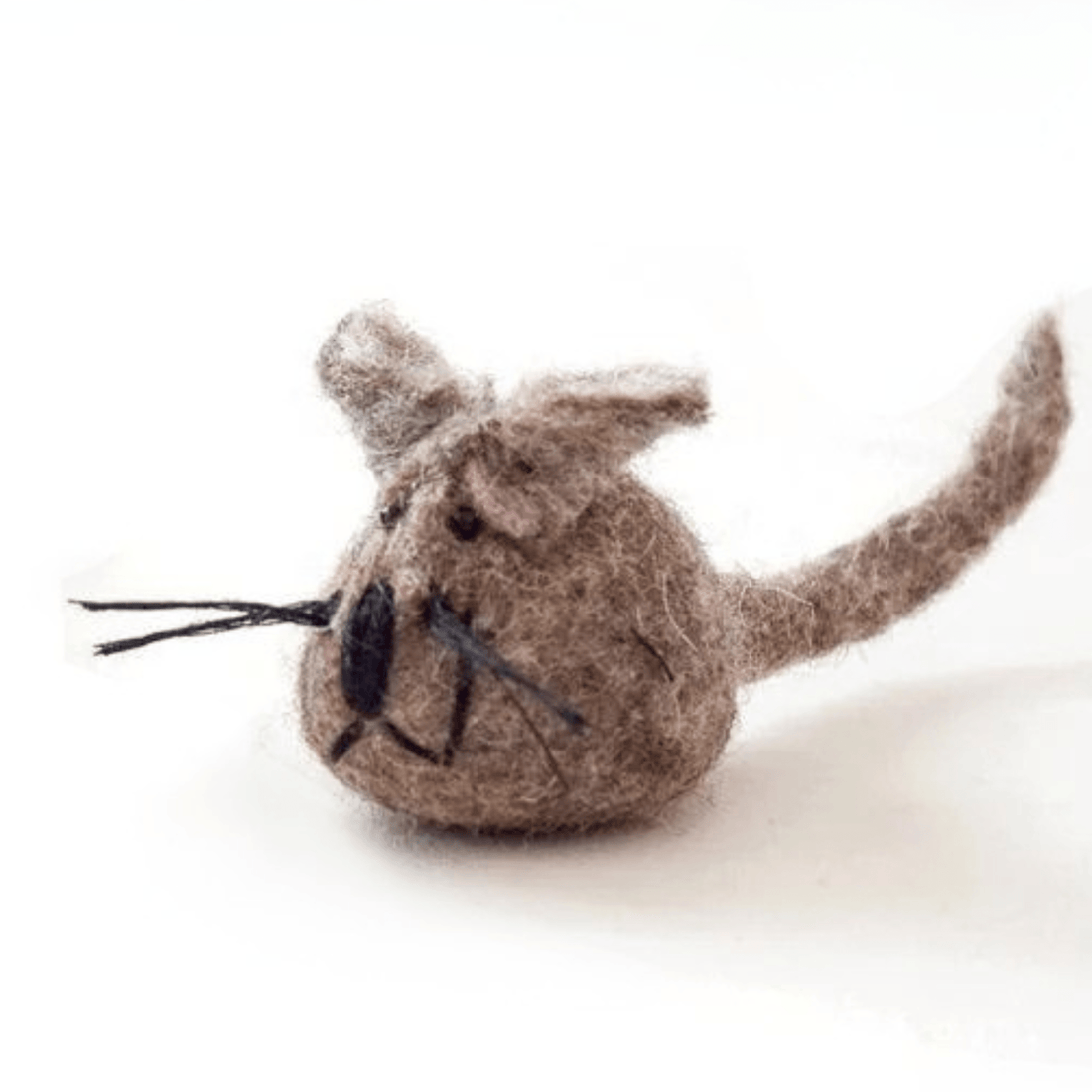 Handmade Felt Mouse Toy - Brown - Pryde Pets | prydepets.com
