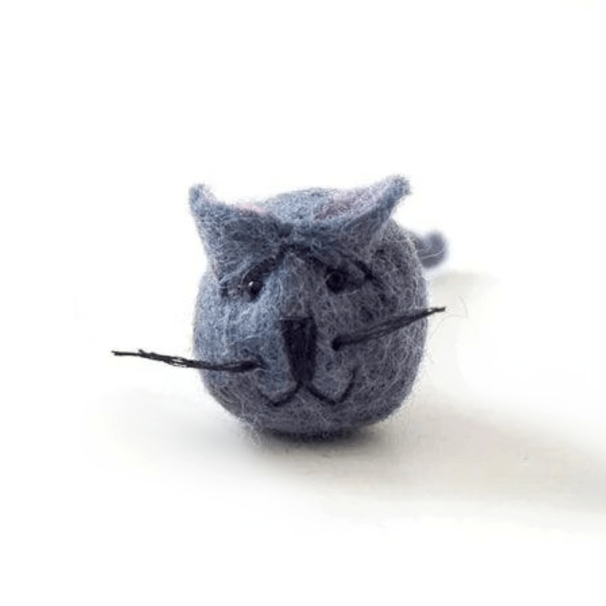Handmade Felt Mouse Toy - Grey - Pryde Pets | prydepets.com