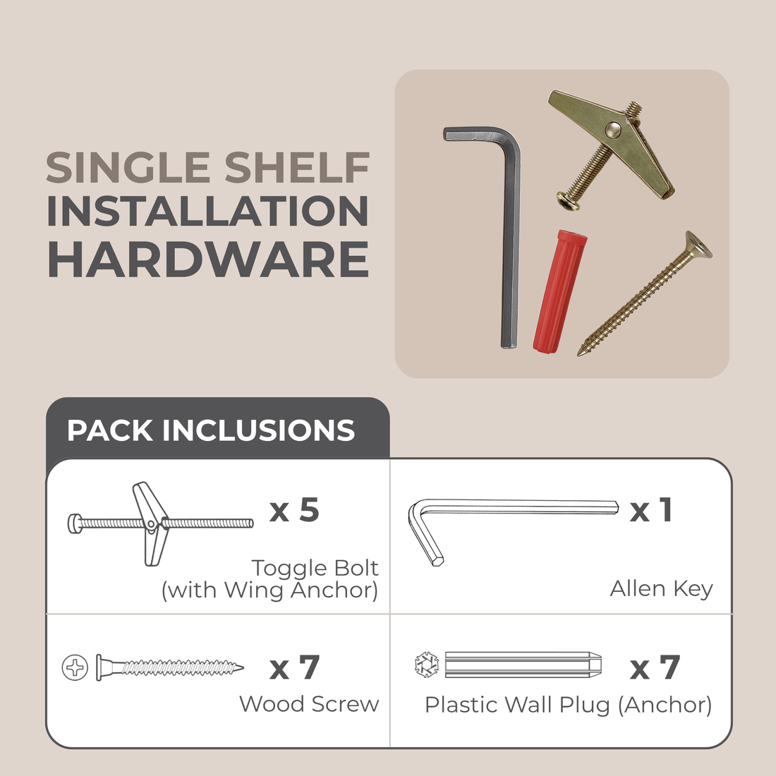 Installation Hardware Pack for a Single Cat Climber - Pryde Pets | prydepets.com