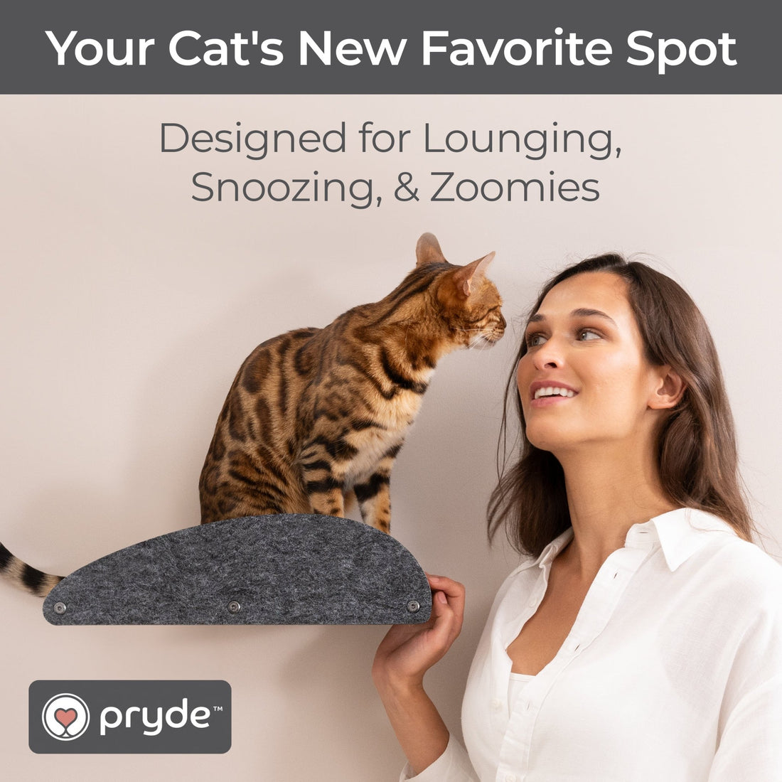 Long Charcoal - Individual Cat Climber Facade - Pryde Pets | prydepets.com