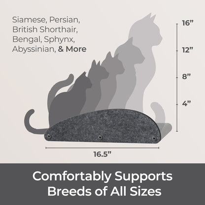 Long Charcoal - Individual Cat Climber Facade - Pryde Pets | prydepets.com