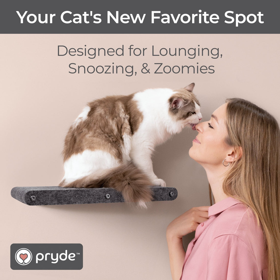 Long Charcoal - Individual Cat Climber Shelf - Pryde Pets | prydepets.com