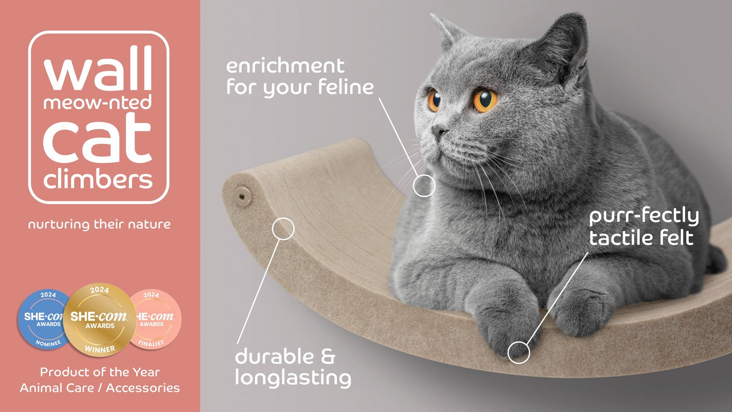 Load video: Introducing Pryde Pets Wall Mounted Cat Climbers