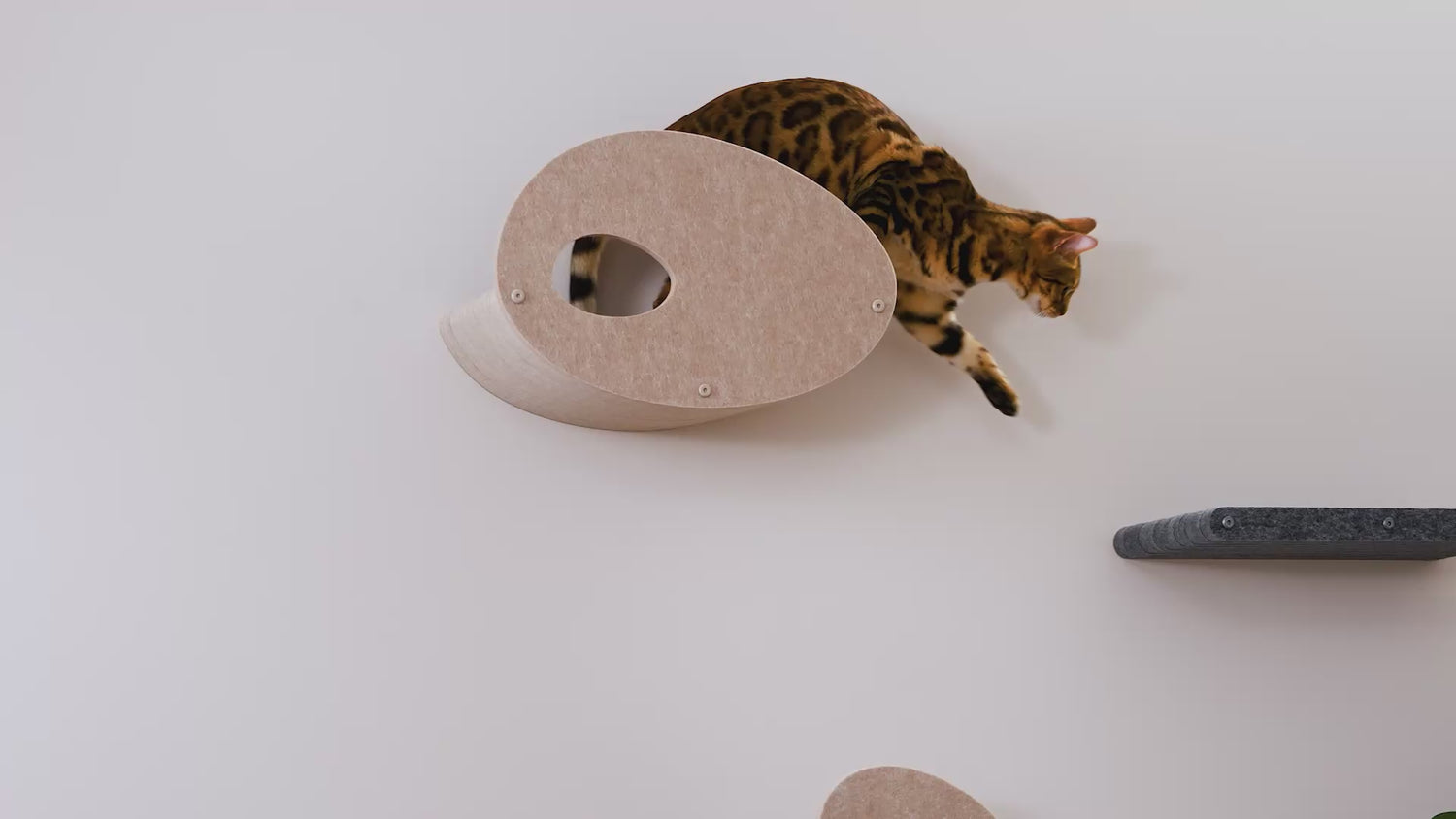 Set of 4 Oatmeal Cat Climbers with Facades