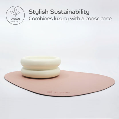 Reversible Cat Dining Mat - Blush/Charcoal - Pryde Pets | prydepets.com