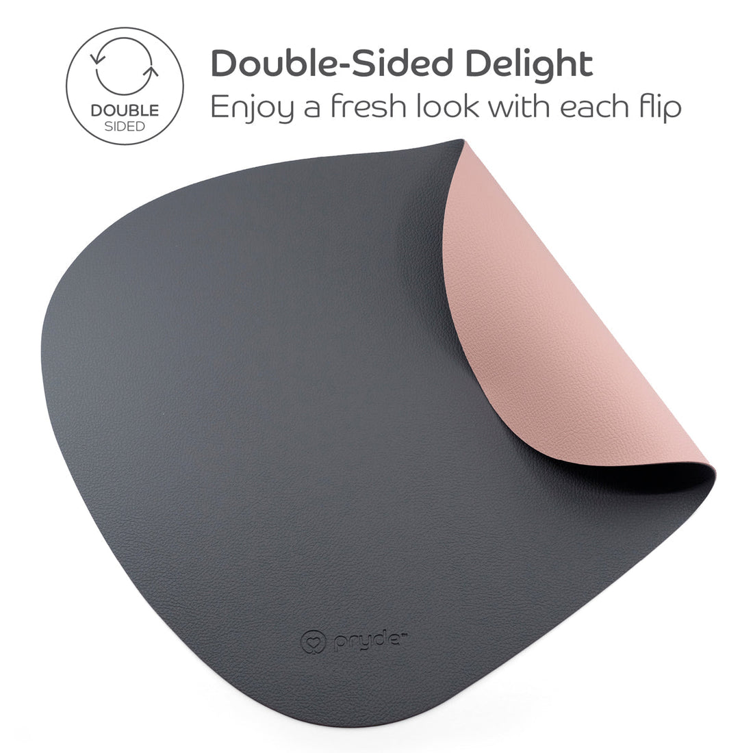 Reversible Cat Dining Mat - Blush/Charcoal - Pryde Pets | prydepets.com