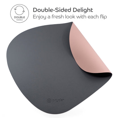 Reversible Cat Dining Mat - Blush/Charcoal - Pryde Pets | prydepets.com