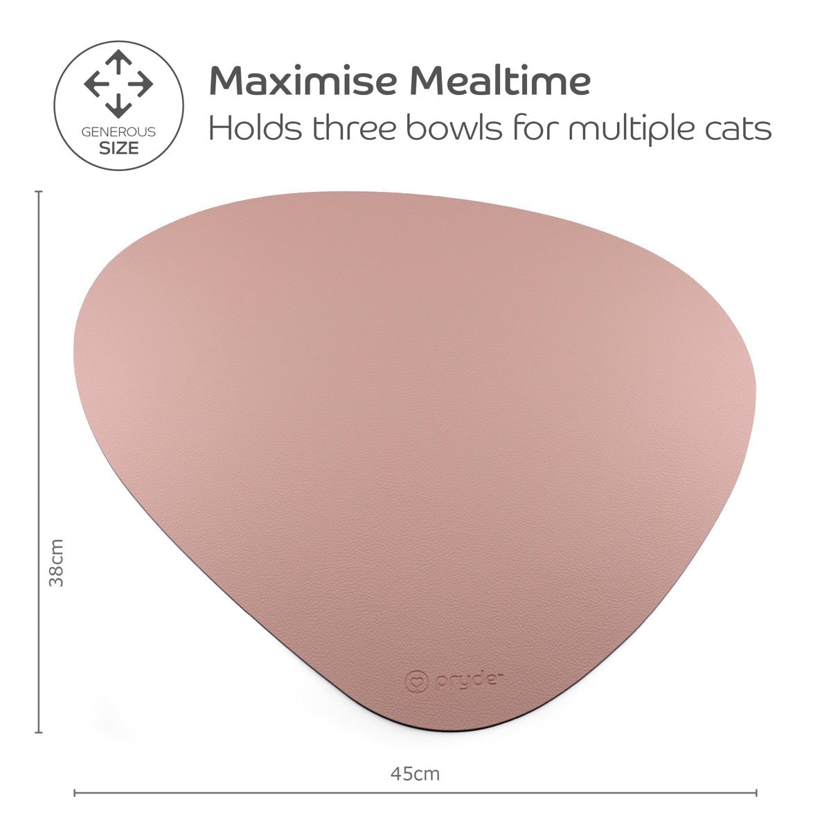 Reversible Cat Dining Mat - Blush/Charcoal - Pryde Pets | prydepets.com