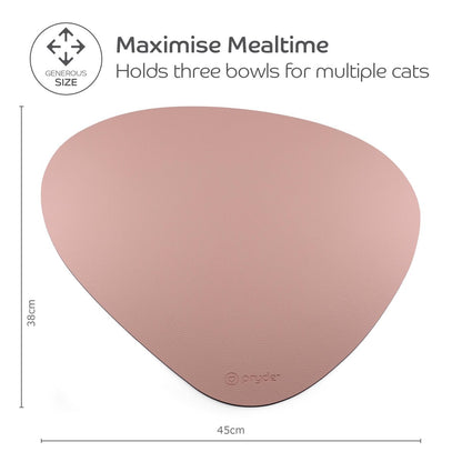 Reversible Cat Dining Mat - Blush/Charcoal - Pryde Pets | prydepets.com
