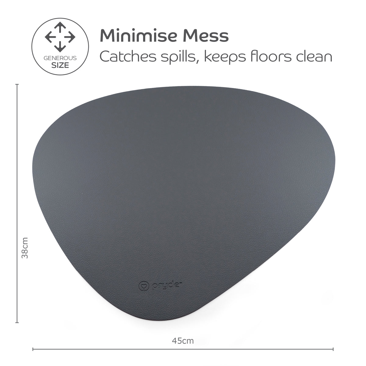 Reversible Cat Dining Mat - Blush/Charcoal - Pryde Pets | prydepets.com