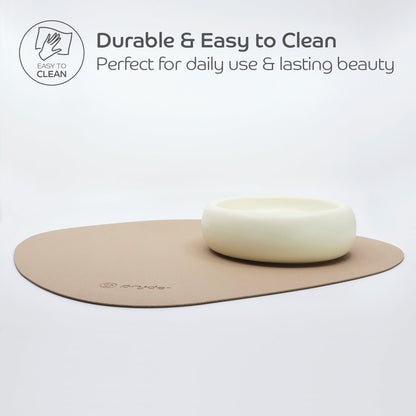 Reversible Cat Dining Mat - Charcoal/Oatmeal - Pryde Pets | prydepets.com