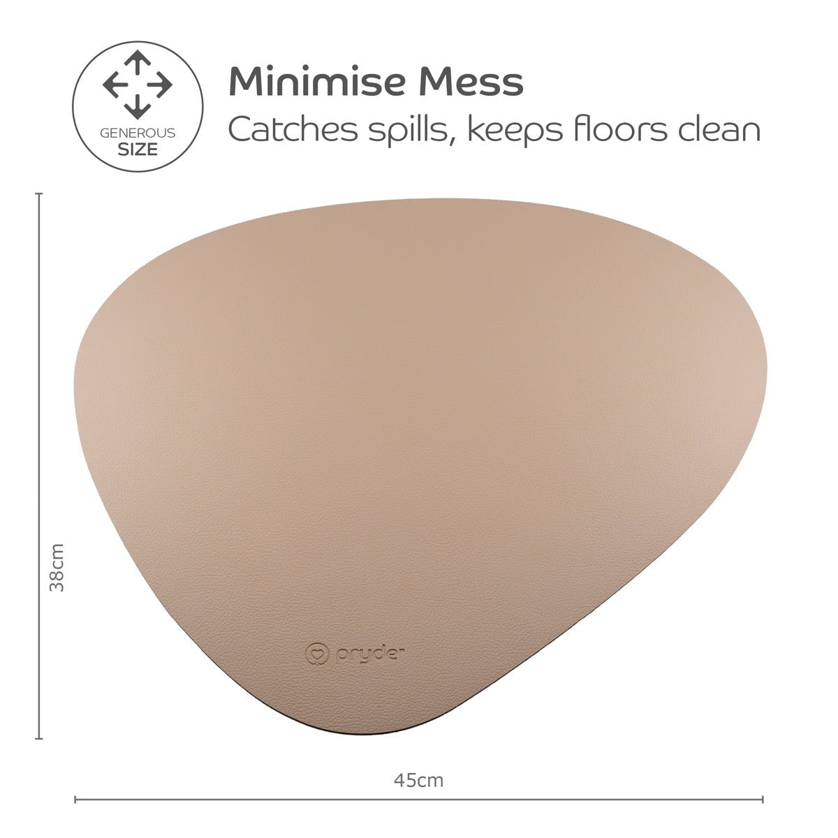 Reversible Cat Dining Mat - Charcoal/Oatmeal - Pryde Pets | prydepets.com