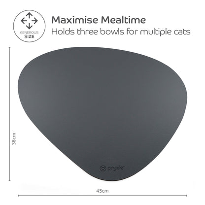 Reversible Cat Dining Mat - Charcoal/Oatmeal - Pryde Pets | prydepets.com