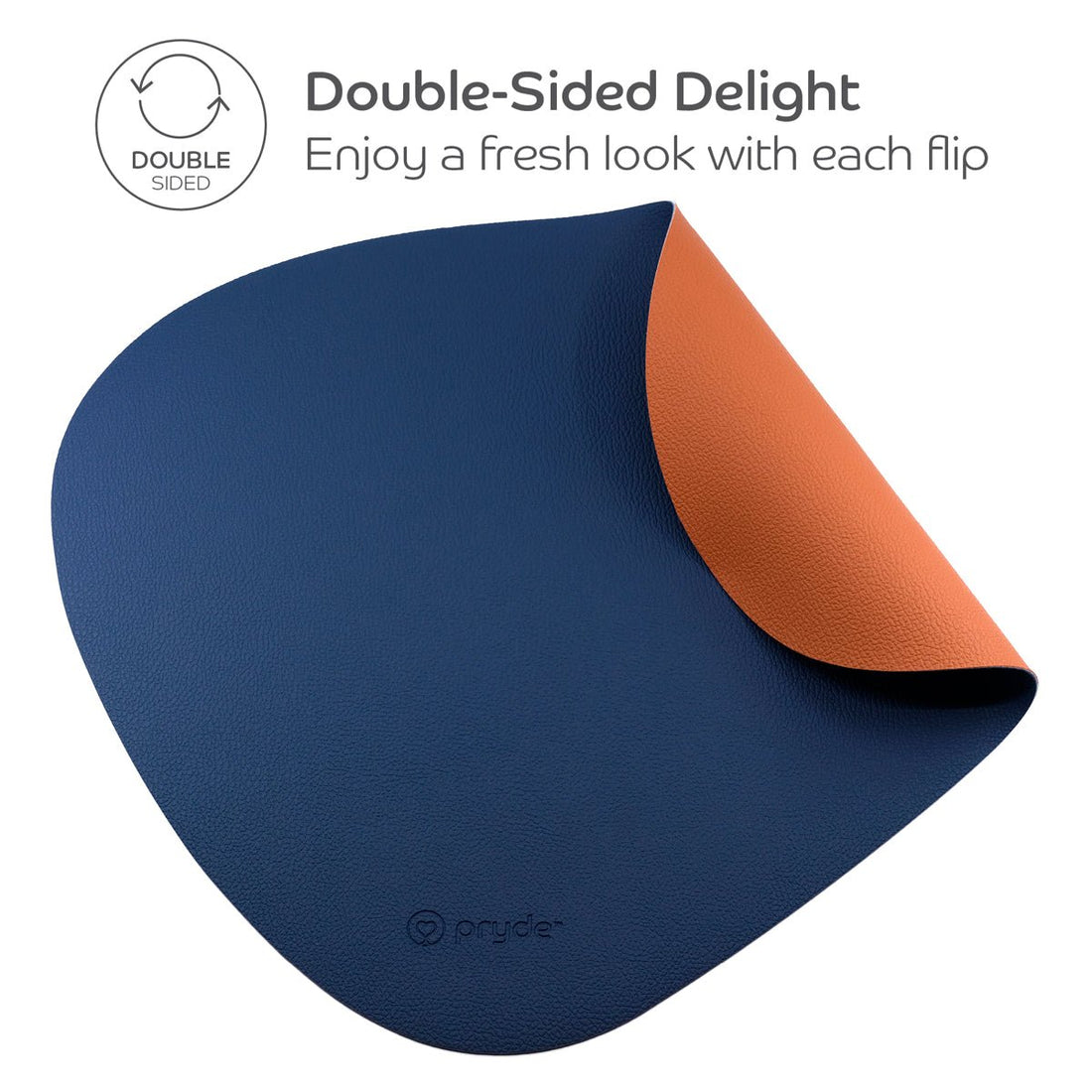 Reversible Cat Dining Mat - Chestnut/Navy - Pryde Pets | prydepets.com