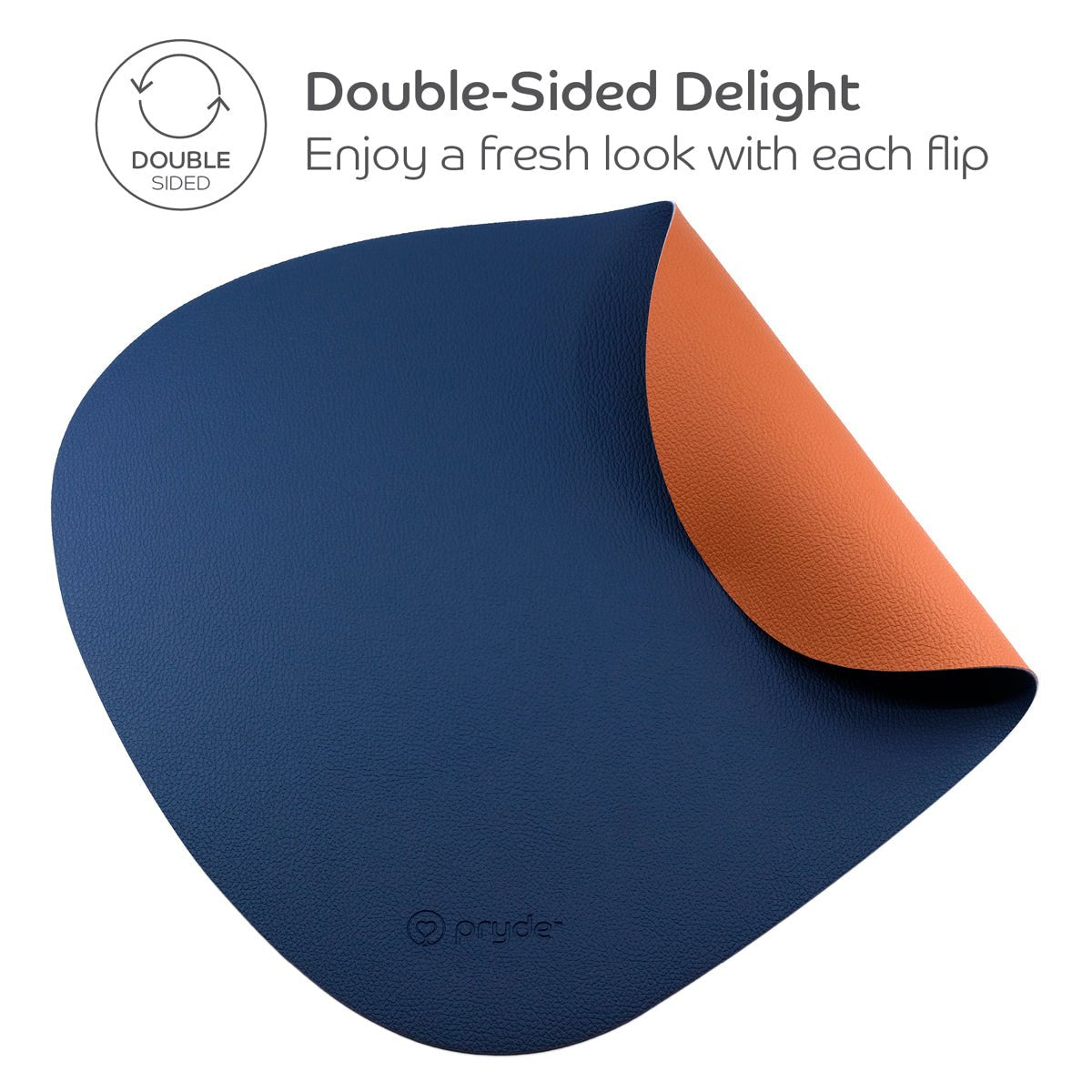Reversible Cat Dining Mat - Chestnut/Navy - Pryde Pets | prydepets.com