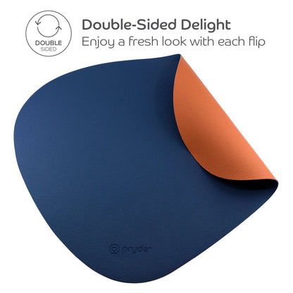 Reversible Cat Dining Mat - Chestnut/Navy - Pryde Pets | prydepets.com