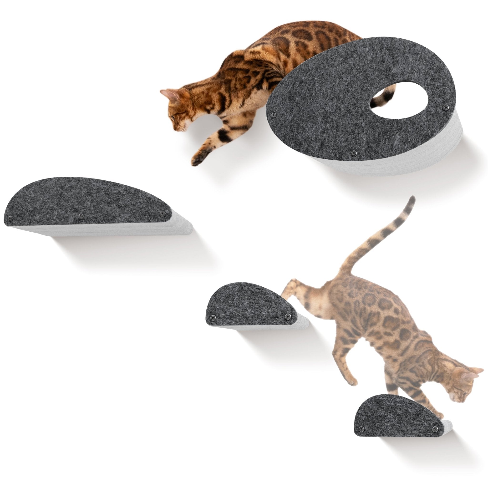 Set of 4 Charcoal Cat Climber Facade Add - Ons - Pryde Pets | prydepets.com