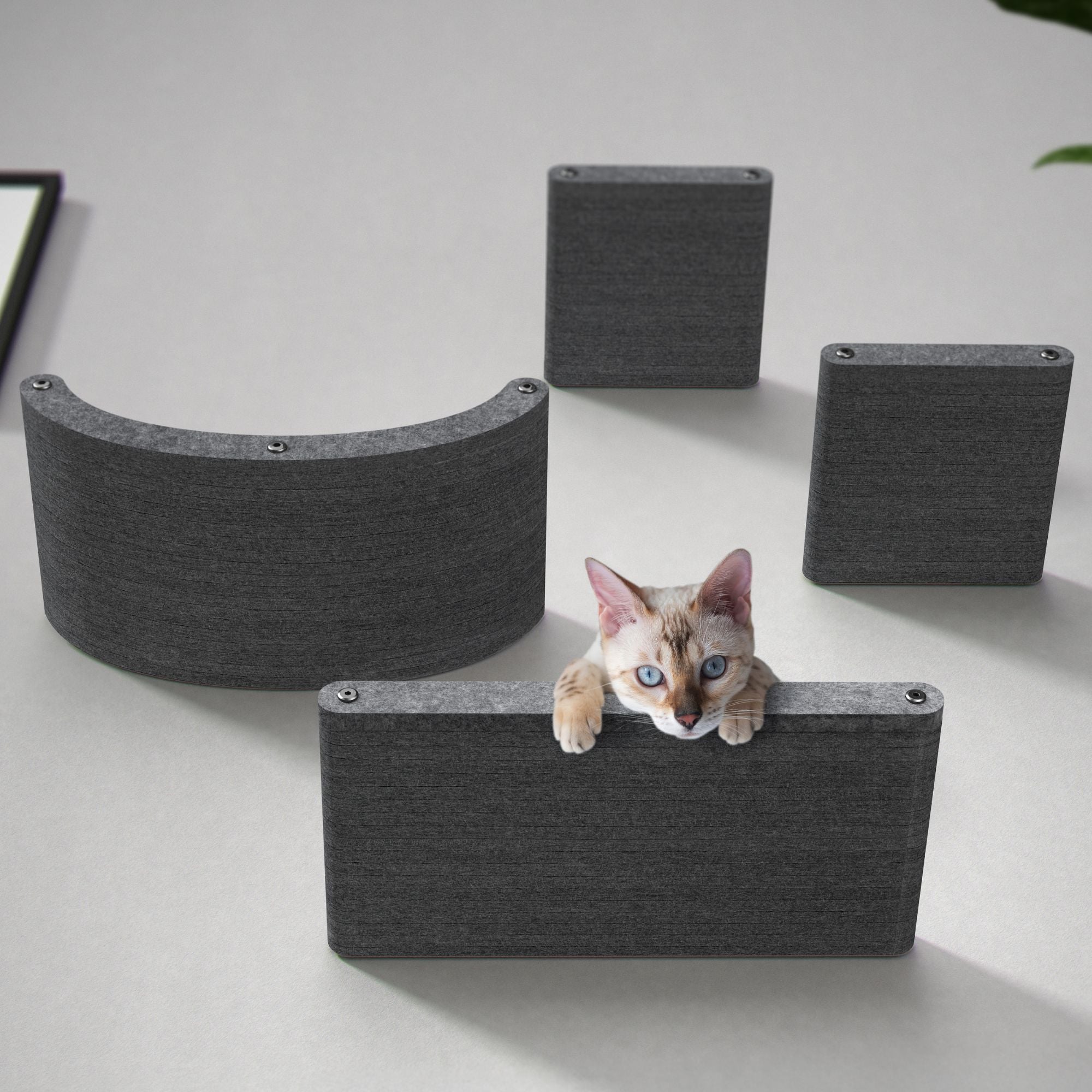 Set of 4 Charcoal Cat Climbers - Pryde Pets | prydepets.com