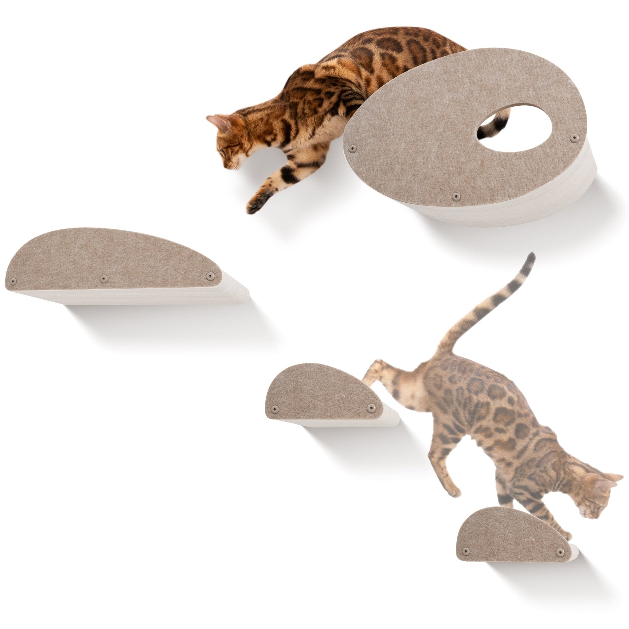 Set of 4 Oatmeal Cat Climber Facade Add - Ons - Pryde Pets | prydepets.com