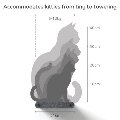 2 x Short Charcoal - Individual Cat Climber Shelves - Pryde Pets | prydepets.com.au