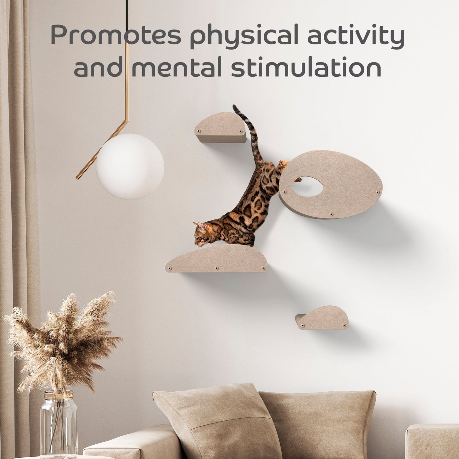 Oatmeal Cat Climber Set (4 Shelves) with Facades - Pryde Pets | prydepets.com.au