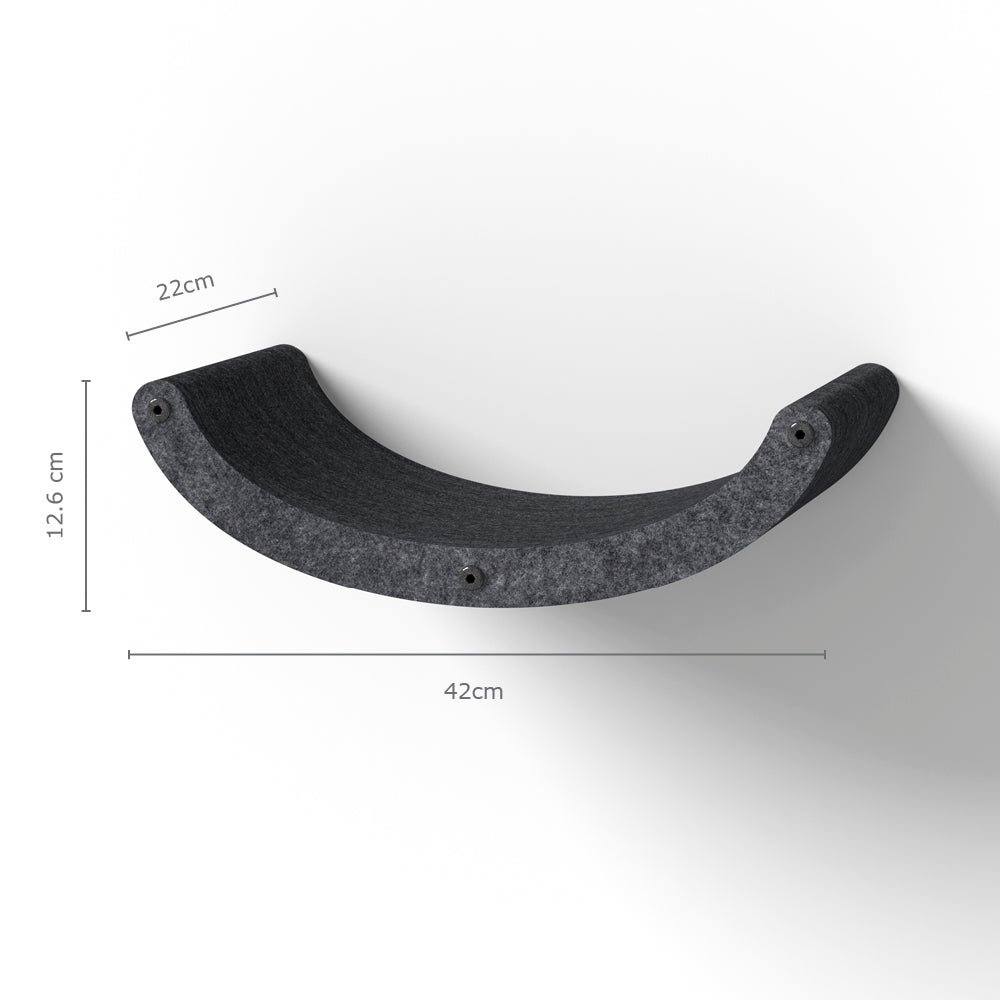Curved Charcoal - Individual Cat Climber Shelf - Pryde Pets